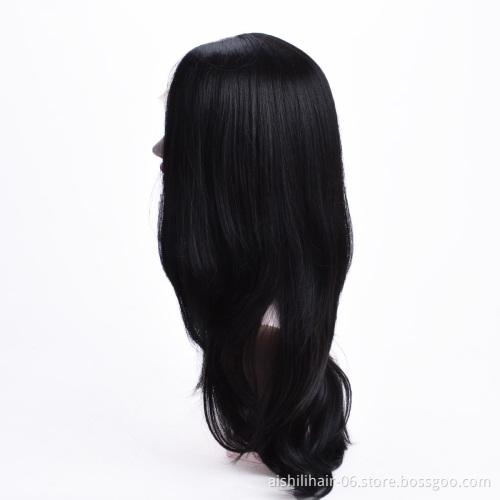 Aishili top quality kinky straight frontal preplucked lace front synthetic wigs for black women